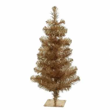 Gouden kleine kunst kerstboom/kunstboom 45 cm met metalen voet
