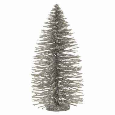 Kleine kerstboom glitter champagne/goud 35 cm