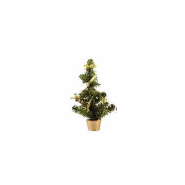 Kleine kerstboom versierd goud 36 cm