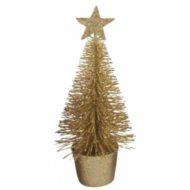 Kleine kerstmis decoratie boompje goud