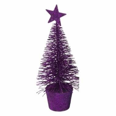 Kleine kerstmis decoratie boompje paars
