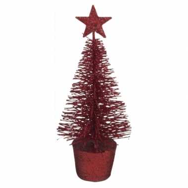 Kleine kerstmis decoratie boompje rood