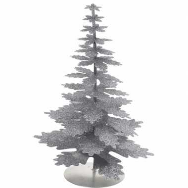 Kleine kunstboom kerst zilver glitter