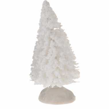 Kleine miniatuur kerstbooms wit 4 stuks