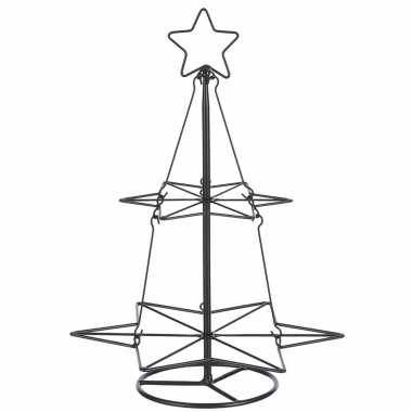 Zwarte metalen kleine kerstboom decoratiestuk 40 cm