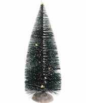 Kerstdorp onderdelen kleine kerstboom 22 cm met led verlichting