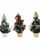 Kleine decoratie kerstboom met gouden versiering 40 cm