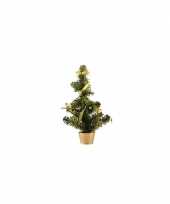 Kleine kerstboom versierd goud 36 cm