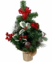 Kleine kunst kerstboom met versiering kerst decoratie 50 cm